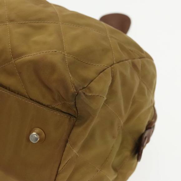 PRADA Chain Hand Bag Nylon Beige Gold Auth bs19999 - Picture 14 of 16